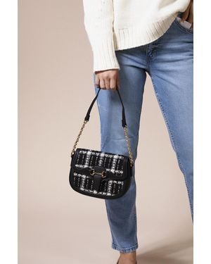 SVNX Knit Check Shoulder Bag - Black