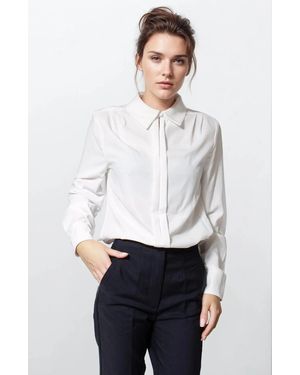 Paul Costelloe Silky Formal Blouse - White