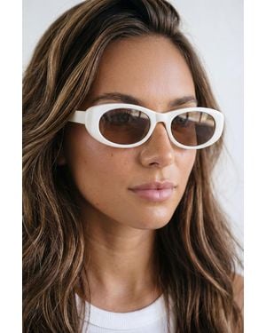 Boohoo Slim Rectangular Sunglasses - Brown