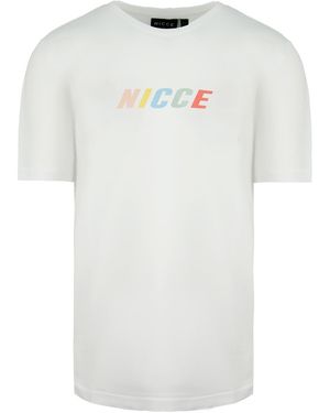 Nicce London Short Sleeve Round Neck Myriad T-Shirt 211 1 09 09 0002 Cotton - White