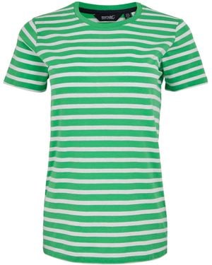 Regatta Ladies Bayletta Striped T-Shirt (Island/ - Green