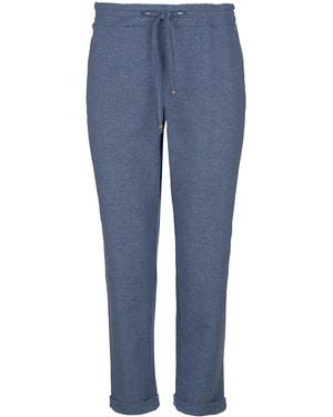 Conquista Melange Cropped Joggers - Blue