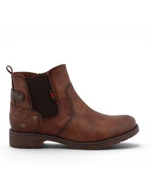 Mustang Faux Leather Chelsea Ankle Boots - Brown