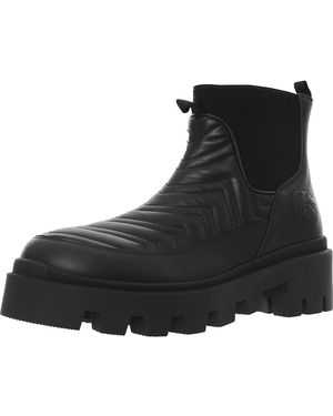 Gucci Frances Logo Embroidered Matelass Leather Chelsea Boots - Black