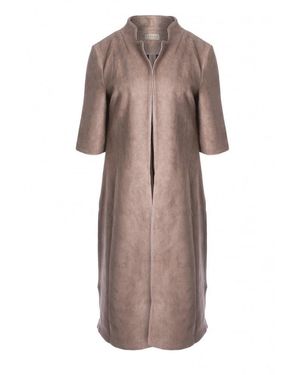 Jayley Faux Suede Coat - Brown