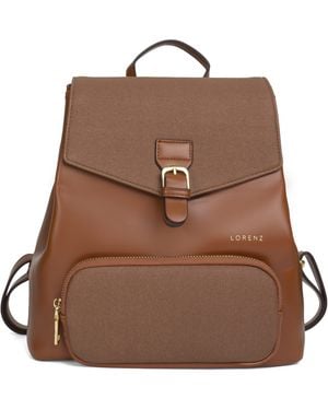 Woodland Leathers Small Backpack, Stylish Work School Rucksack Bag - Brown