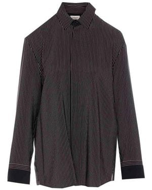 Saint Laurent Silk Printed Stripe - Grey