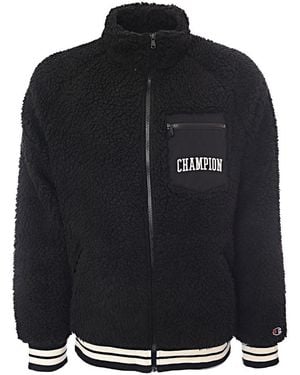 Champion Small Logo Fleece With Pipe Detail - Black