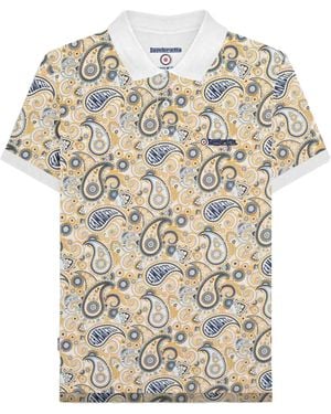 Lambretta Ss25 Paisley Branded Big & Tall Polo Shirt Cotton - Natural
