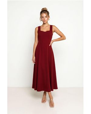 Happiness İstanbul Cotton Poplin A-Line Midi Dress - Red
