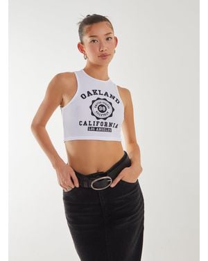 Pink Vanilla Oakland Ribbed Vest - White