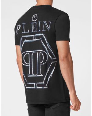 Philipp Plein T-shirt Ronde Hals Hexagon - Zwart