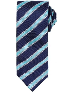 PREMIER Stripe Waffle Tie - Blue
