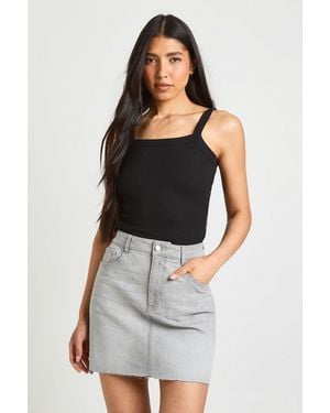 Boohoo Tall Denim Mini Skirt - Grey