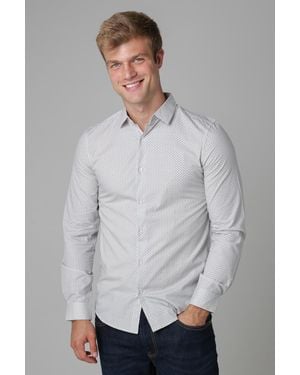 Nines Cotton Poplin Shirt - Grey