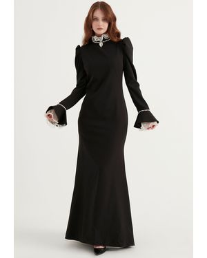 Herita Tule Avondjurk Maxi-jurk - Zwart