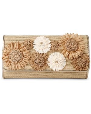 Carvela Kurt Geiger Sorrento Flower Clutch Bag - Natural