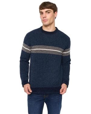 Crosshatch Roundall Chenille Knitted Jumper - Blue
