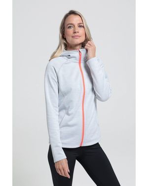Mountain Warehouse 'Isocool Dynamic Chakra' Hoodie With Chin Guard Cosy Jacket - White