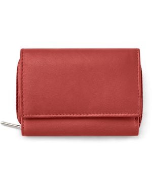 Woodland Leathers Genuine Leather Rfid Wallet With Card & Coin Pocket - Red