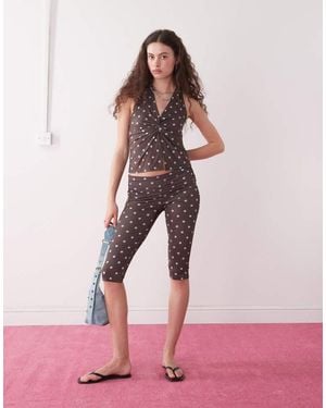 Collusion Polka Dot Yoga Capris - Pink