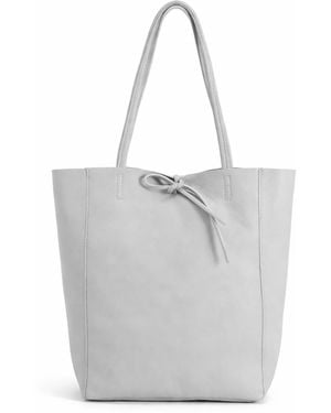 Woodland Leathers Genuine Italian Leather Tote Bag Large Soft Shoulder Handbag - White