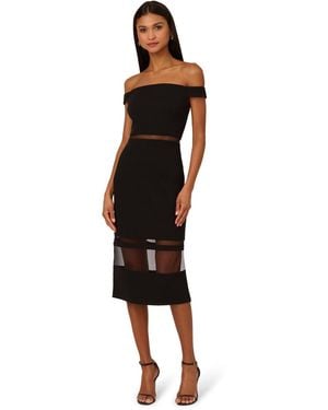 Adrianna Papell Knit Crepe Dress - Black