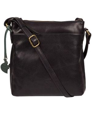 Conkca 'Nikita' Leather Cross Body Bag - Black