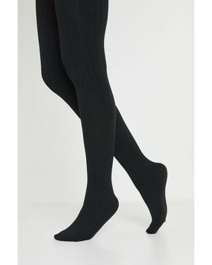 Boohoo Thermal Cable Knit Tights - Black