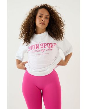 DSGN Studio Sport Training Club Oversized T-Shirt - Pink