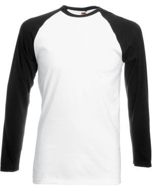 Fruit Of The Loom Long Sleeve Baseball T-Shirt - Black