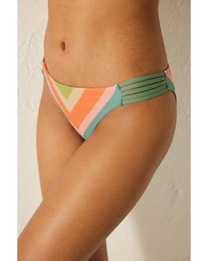 Penti Mid-Waist Geometric Hipster Bikini Bottoms - Blue