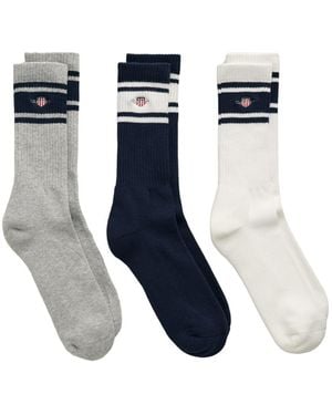GANT 3 Pack Shield Sport Socks - Blue