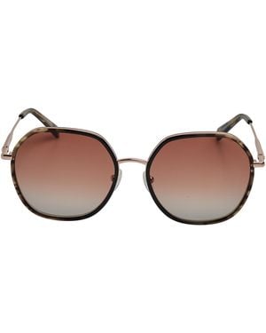 Longchamp Hexagonal Metal Sunglasses With Acetate Frame Lo163S - Brown