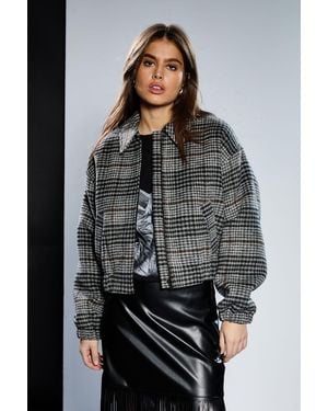 Runway 1.8.1.8 Check Bomber Jacket - Grey