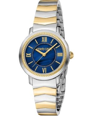 Roberto Cavalli Rc5L056M0095 Quartz Stainless Steel & Mop 5 Atm 30 Mm - Blue