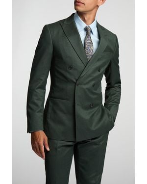 Alexandre Silver Label Of England Tailored Fit Flannel Suit Jacket - Green