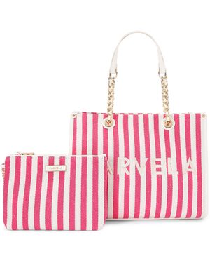 Carvela Kurt Geiger Canvas Sorrento Midi Stripe Bag - Pink