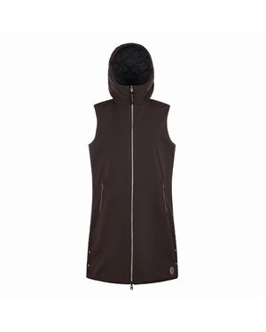 Museum Solid Patterned Hooded Gilet - Brown