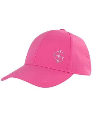Island Green Ladies Diamante Logo Baseball Cap Cotton - Pink