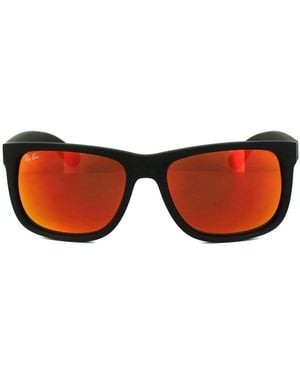 Ray-Ban Sunglasses Justin 4165 622/6Q Rubber Mirror - Red