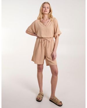 Blue Vanilla Drawstring Shorts - Natural