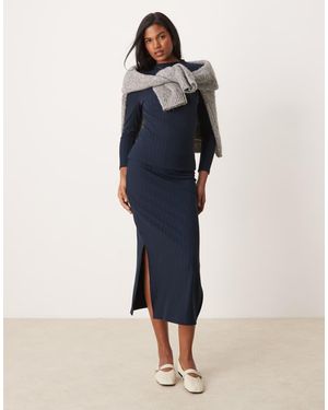 Vila Jersey Midi Skirt Co-Ord - Blue