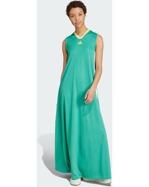 adidas Tiro Cut 3-Stripes Soft Mesh Long Dress - Green
