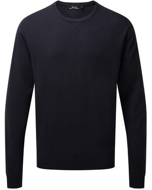 PREMIER Adults Cotton Rich Crew Neck Jumper () - Blue