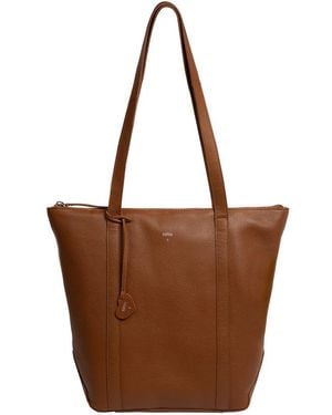 NiNa Amora 'Lara' Leather Tote Bag - Brown