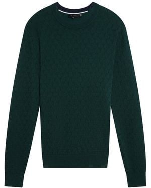 Ted Baker Sainsy T Stitch Crew Neck Jumper Cotton - Green