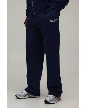 BoohooMAN Tall Straight Leg Limited Edition Joggers - Blue