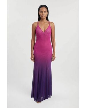 Karen Millen Ombre Sunset Mesh Strappy Beach Dress - Red