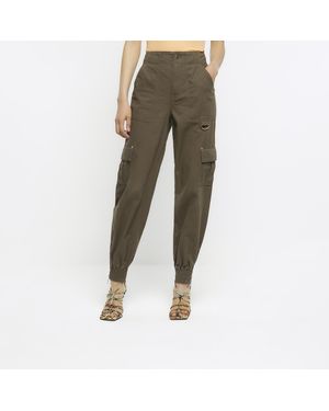 River Island Cargo Trousers Cotton - Green